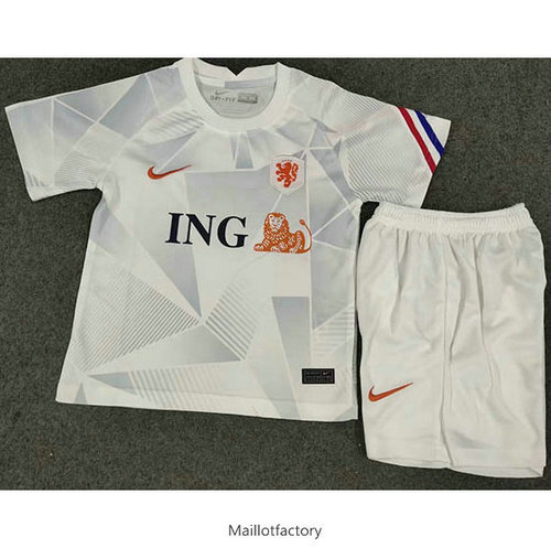 Pas cher Maillot du Pays-Bas Enfant 2020/21 Exterieur Blanc