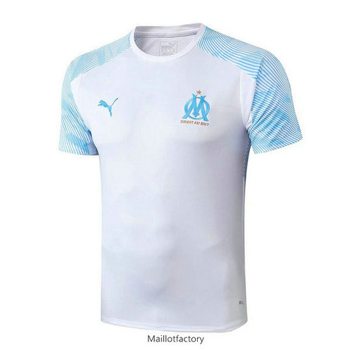 Achetés Maillot du Marseille Pré-Match 2019/20 Col Rond Blanc/Bleu