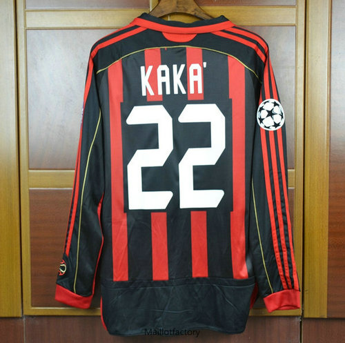 Achetés Retro Maillot du AC Milan 2006-07 Manche Longue Domicile (22#KAKA)