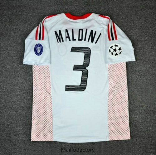 Soldes Retro Maillot du AC Milan 2002-03 Exterieur (3 Paolo Maldini)