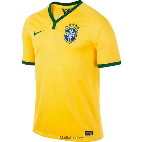 Pas cher Retro Maillot du Bresil Coupe du Monde 2014 Domicile