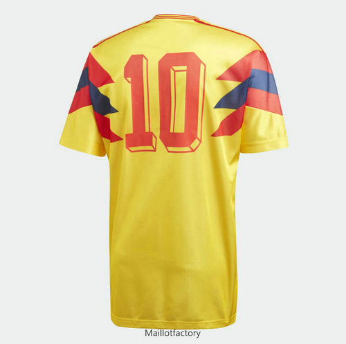 Vente Retro Maillot du Colombie Coupe du Monde 1990 Jaune (10 Valderrama)