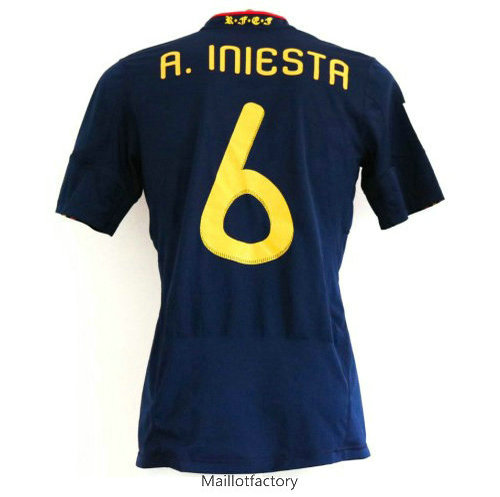 Vente Retro Maillot du Espagne Coupe du Monde 2010 Exterieur (6 Iniesta)