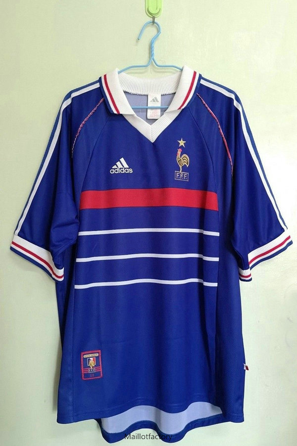 Pas cher Retro Maillot du france WC final 1998 Domicile