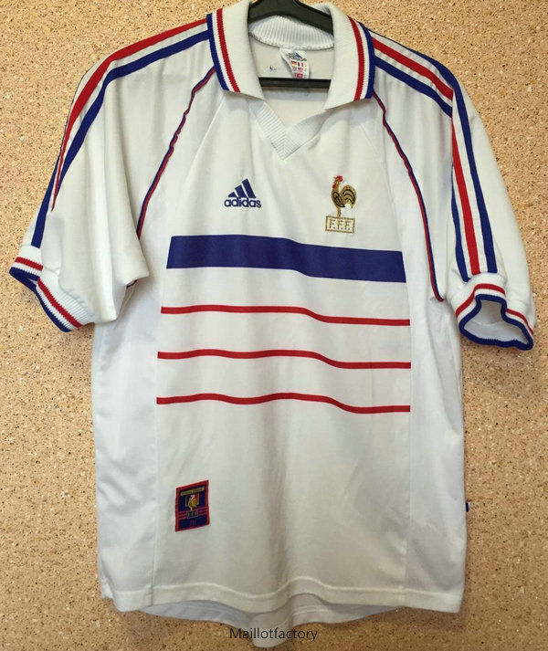 Achetés Retro Maillot du france 1998-99 Exterieur Blanc