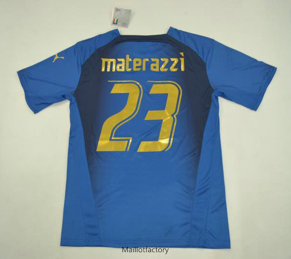 Flocage Retro Maillot du Italie Coupe du Monde 2006 Domicile (23 MATERAZZI)