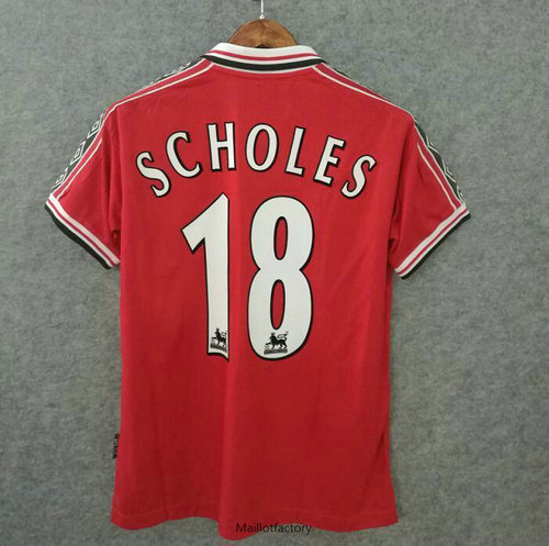 Vente Retro Maillot du Manchester united 1998-99 Domicile (18 Scholes)