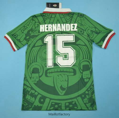 Nouveaux Retro Maillot du Mexique 1998 Domicile Vert (15 Hernandez)