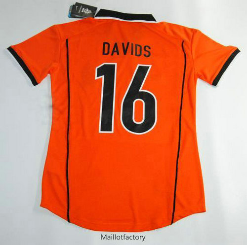 Flocage Retro Maillot du Pays-Bas 1998-00 Domicile (orange 16 Davids)