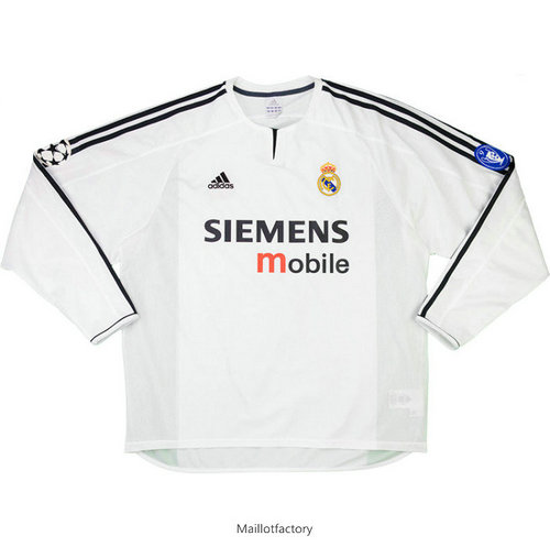 Nouveaux Retro Maillot du Real Madrid 2003-04 Manche Longue Domicile