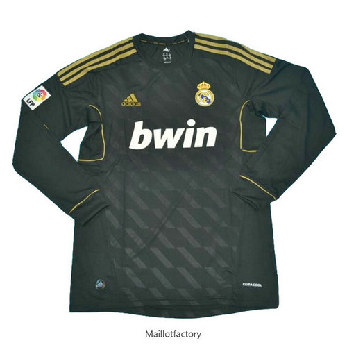 Vente Retro Maillot du Real Madrid 2011-12 Manche Longue Noir Exterieur