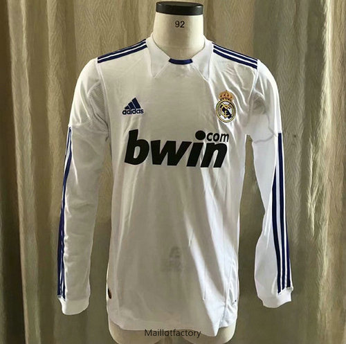 Vente Retro Maillot du Real Madrid 2010-2011 Manche Longue Domicile