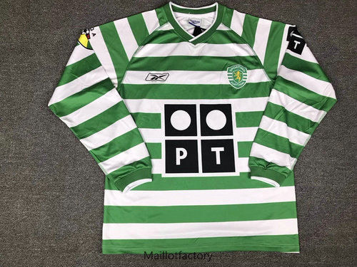 Pas cher Retro Maillot du Lisbon 2003 Manche Longue Domicile