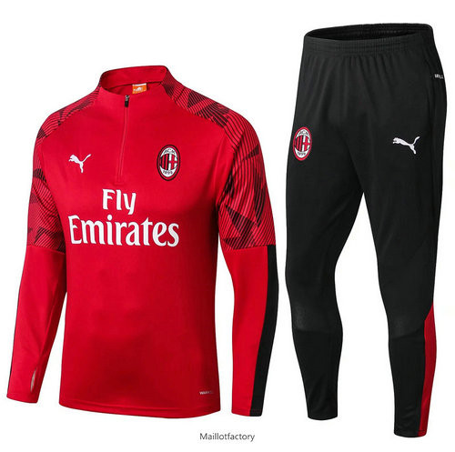 Nouveaux Survetement AC Milan 2019/20 Rouge sweat zippe