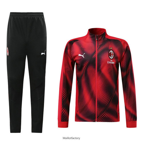 Vente Veste Survetement AC milan 2019/20 Rouge/Noir