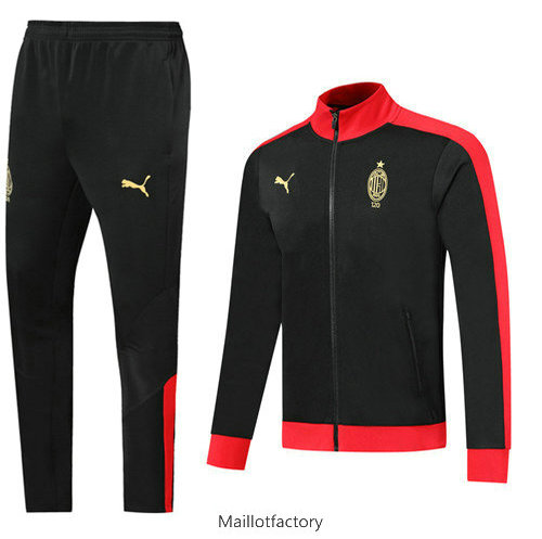 Soldes Veste Survetement AC Milan 2019/20 Noir/Rouge