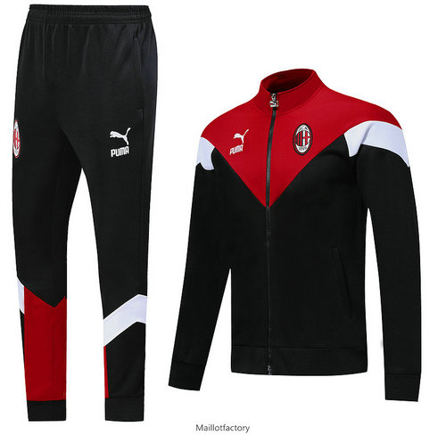 Pas cher Veste Survetement AC Milan 2019/20 Noir/Rouge/Blanc