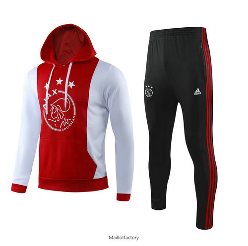 Nouveaux Survetement Ajax 2019/20 Rouge/Blanc a Capuche