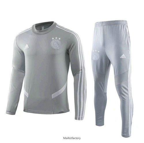 Nouveaux Survetement AFC Ajax 2019/20 Gris Col Rond