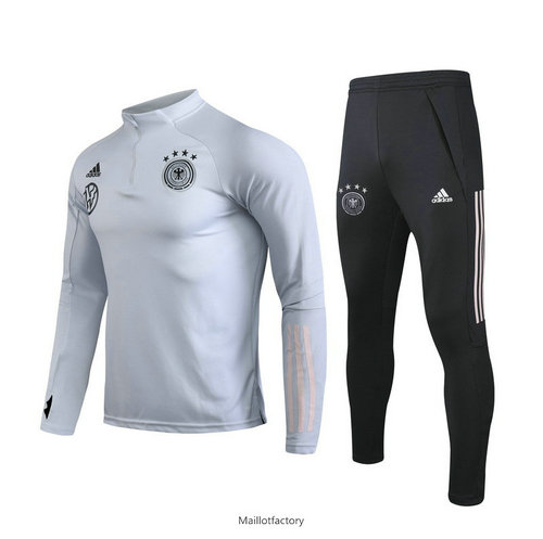 Achetez Survetement Allemagne 2020/21 Gris/Blanc sweat zippé