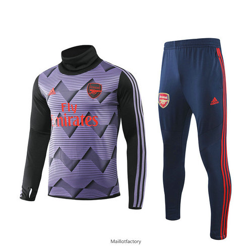 Flocage Survetement Arsenal 2019/20 Violet Noir/Bleu Marine Col Rond