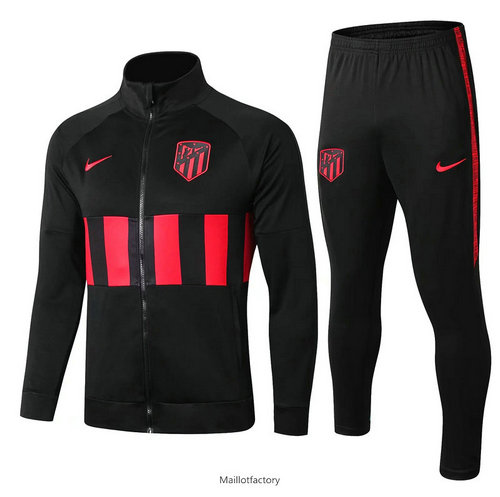 Flocage Veste Survetement Atletico Madrid 2019/20 Noir/Rouge bande