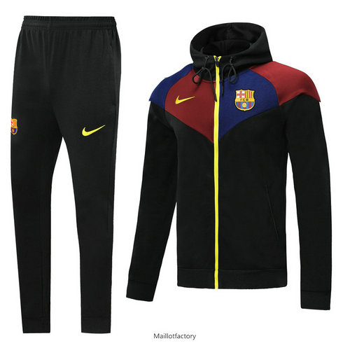 Achetez Veste Survetement Barcelone 2019/20 Noir/Rouge/Bleu à Capuche