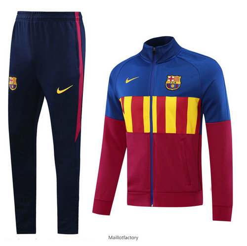 Pas cher Veste Survetement Barcelone 2020/21 Bleu/Rose