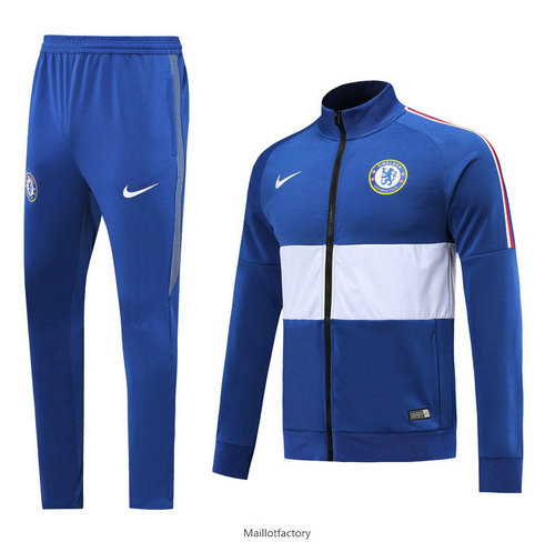 Prix Veste Survetement Chelsea 2019/20 Bleu/Blanc Col Haut