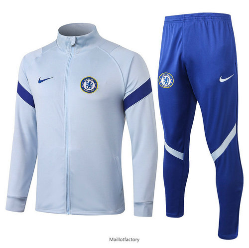 Flocage Veste Survetement Chelsea 2020/21 Col Haut Gris clair