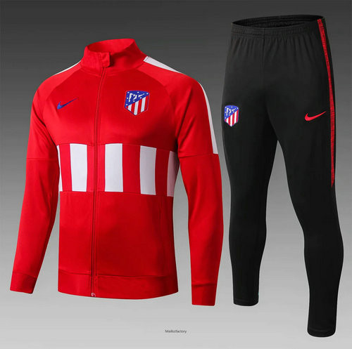 Soldes Veste Survetement Enfant Atletico Madrid 2019/20 Rouge/Blanc/Noir