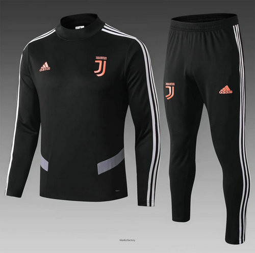 Pas cher Survetement Enfant Juventus 2019/20 Enfant Noir Col Haut