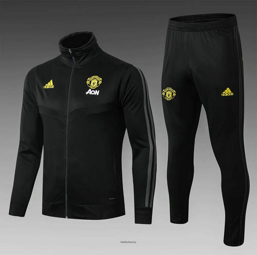 Soldes Veste Survetement Enfant Manchester United 2019/20 Noir