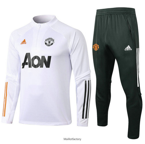 Vente Survetement Enfant Manchester United 2020/21 Enfant Blanc