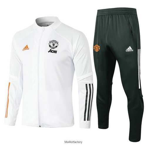 Achat Veste Survetement Enfant Manchester United 2020/21 Enfant Blanc