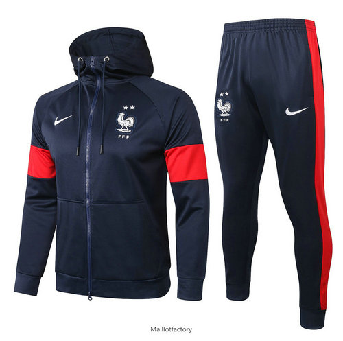 Achetez Veste Survetement France 2020/21 a Capuche Bleu Marine