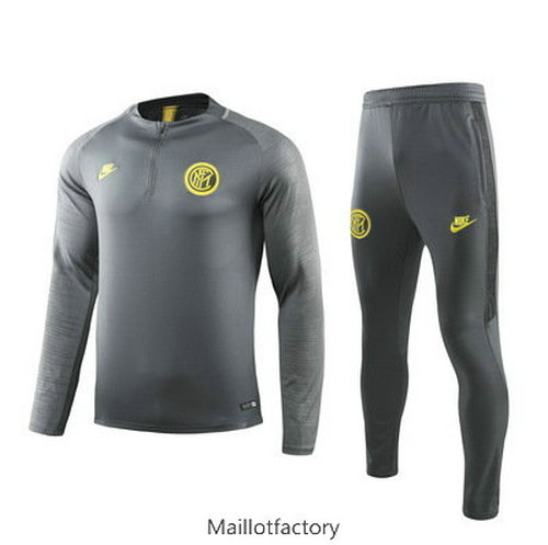 Achetés Survetement Inter Milan 2019/20 Gris Col Rond sweat zippé