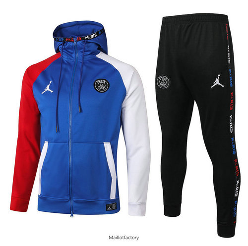 Nouveaux Veste Survetement Jordan 2020/21 à Capuche Bleu