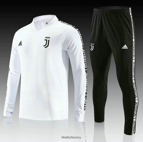 Nouveaux Survetement Juventus 2019/20 Blanc/Noir Col V