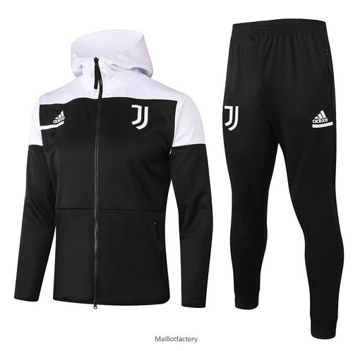 Vente Veste Survetement Juventus 2020/21 a Capuche Noir/Blanc