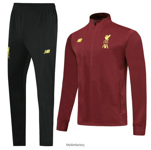 Achat Veste Survetement Liverpool L.F.C 2019/20 Jujube Rouge Col Haut