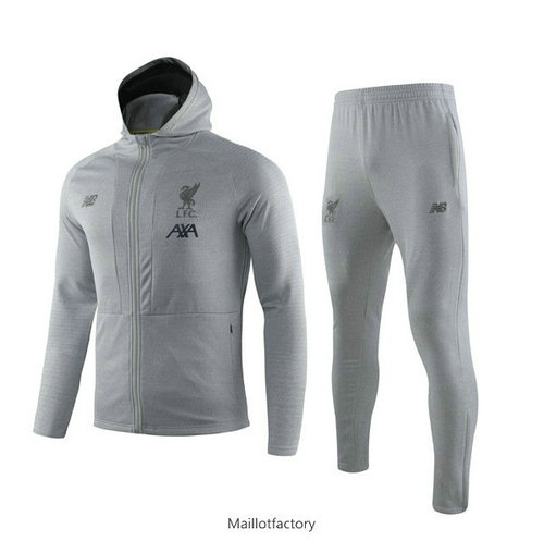 Flocage Veste Survetement Liverpool 2019/20 Gris à Capuche