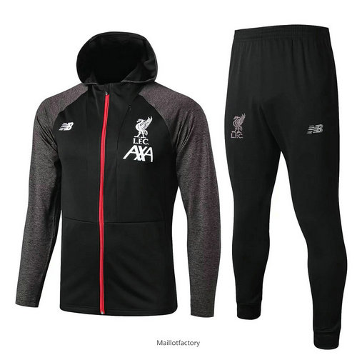 Achetez Veste Survetement Liverpool 2019/20 Noir à Capuche