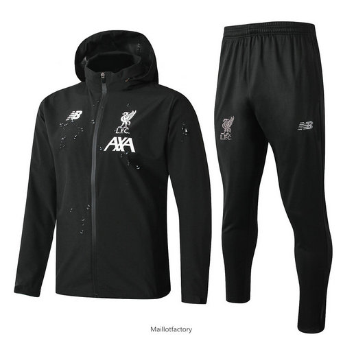 Soldes Survetement Liverpool 2019/20 Noir à Capuche