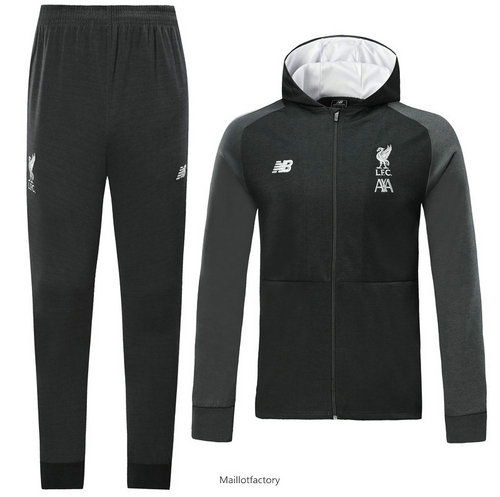 Achat Veste Survetement Liverpool 2019/20 Noir à Capuche