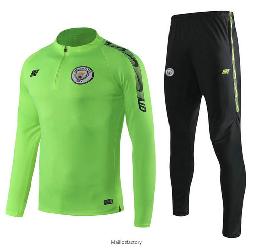 Vente Survetement Manchester City 2019/20 Vert + Short Noir