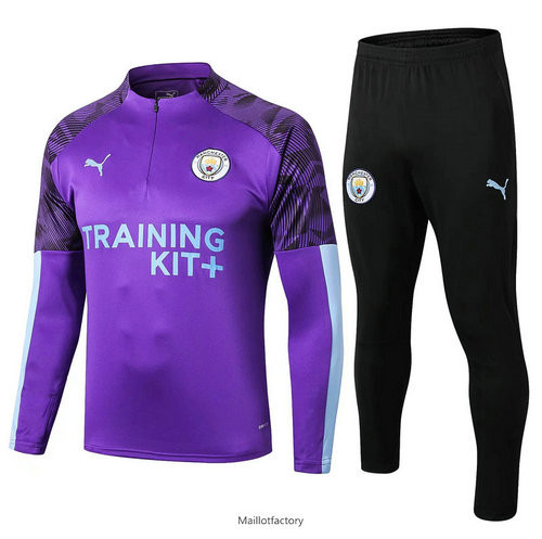 Pas cher Survetement Manchester City 2019/20 Violet + Short Noir