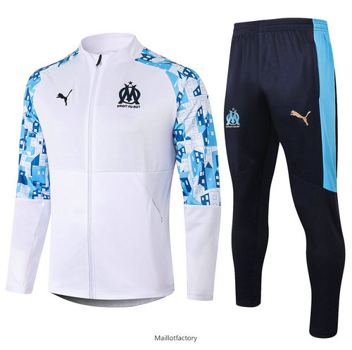 Nouveaux Veste Survetement Marseille 2020/21 Blanc