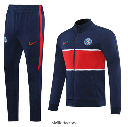 Prix Veste Survetement PSG 2020/21 Bleu Marine/Rouge