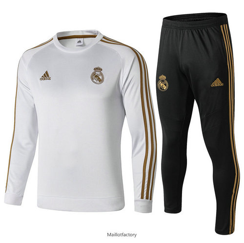 Soldes Survetement Real Madrid 2019/20 Blanc Col Rond